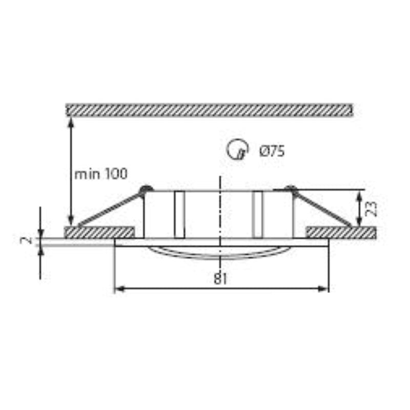 Einbaurahmen MR16/GU10 eckig/schwenkbar NAVI 68mm DA Edelstahl Optik matt Chrom