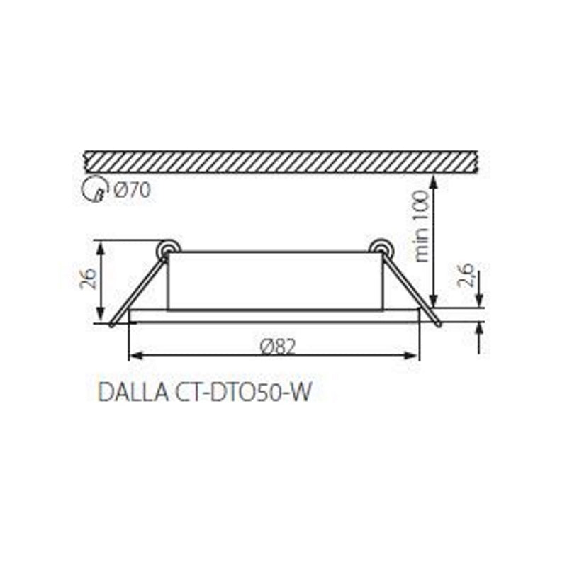 Einbaurahmen MR16/GU10 rund/schwenkbar 70mm DA, DALLA CT-DTO50-W, weiß