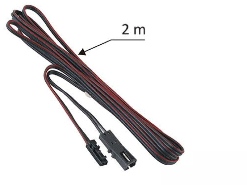 2m Verlängerung für/mit MINI Stecker 2-Adrig (männlich,weiblich) schwarz