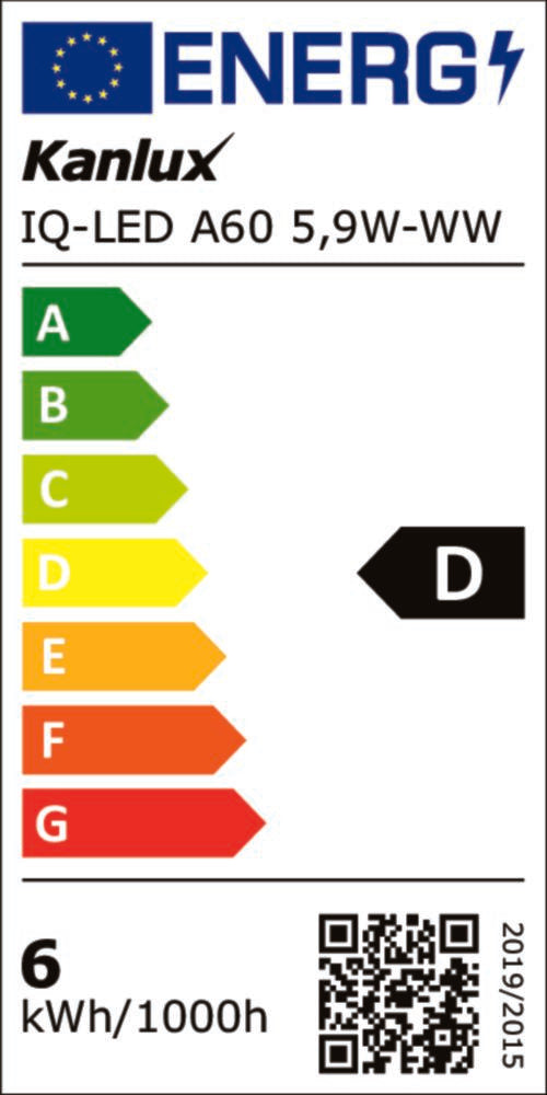 E27 IQ-LED A60 Birne | Leuchtmittel 5,9W 806Lm warm weiss (2700K)