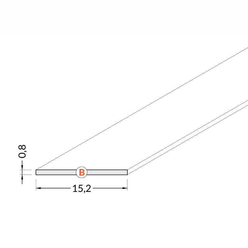 1m Schiebe Abdeckung B für unsere ALU Profile in klar / durchsichtig