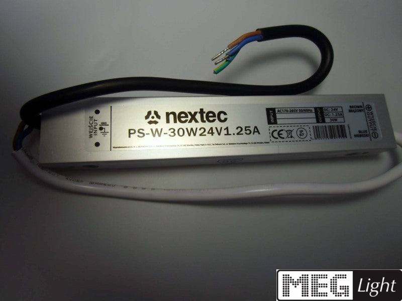 LED Trafo 30W / 24V Netzteil wasserfest 1,25A IP67 (Power Supply/Outdoor)