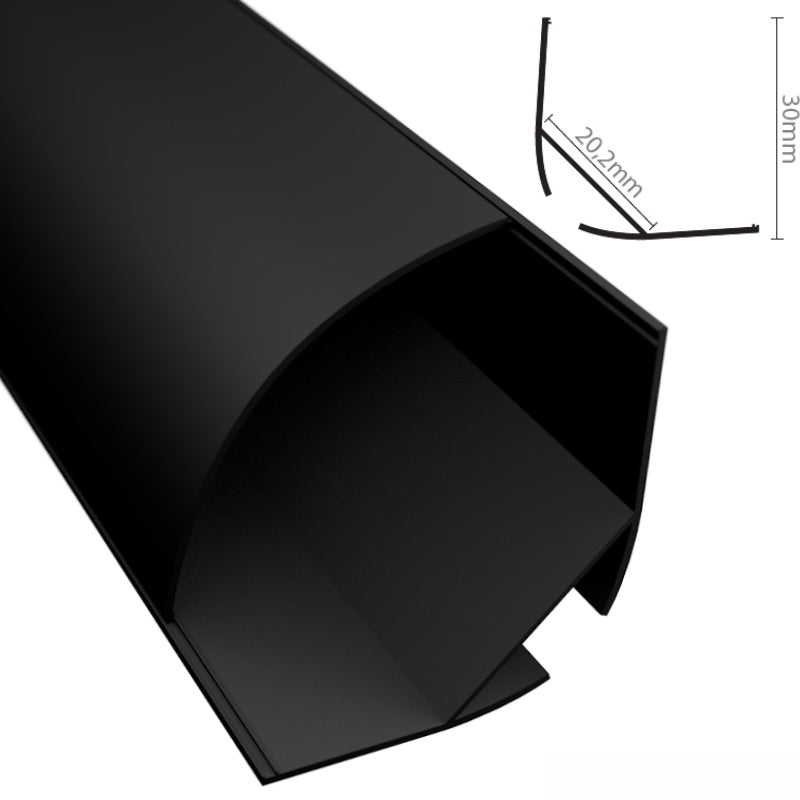 ALU Profil | Ecke Leiste | Schiene ECKE-30 schwarz für LED Streifen +Abdeckung