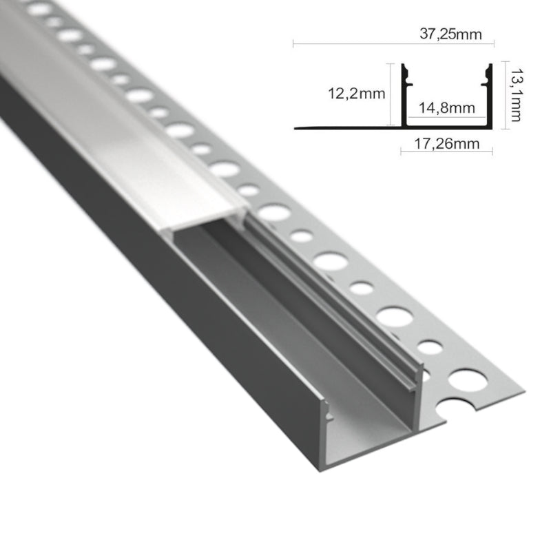 ALU Profil Leiste Einputz Trockenbau Rigips FLIESE-14L für Led Streifen 1m | 2m