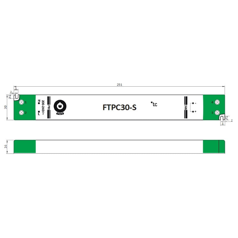 SLIM LED Netzteil/Trafo 1050mA Konstantstrom 30,45W 14-29V DC (FTPC30C1050-S) MM