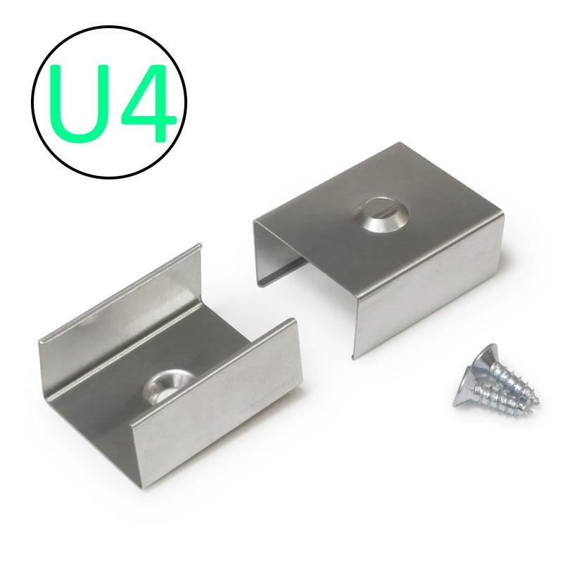 2x Halterungen U4 / Wand /Deckenhalterung für ALU Profil SMART-16 | SMART-IN-16