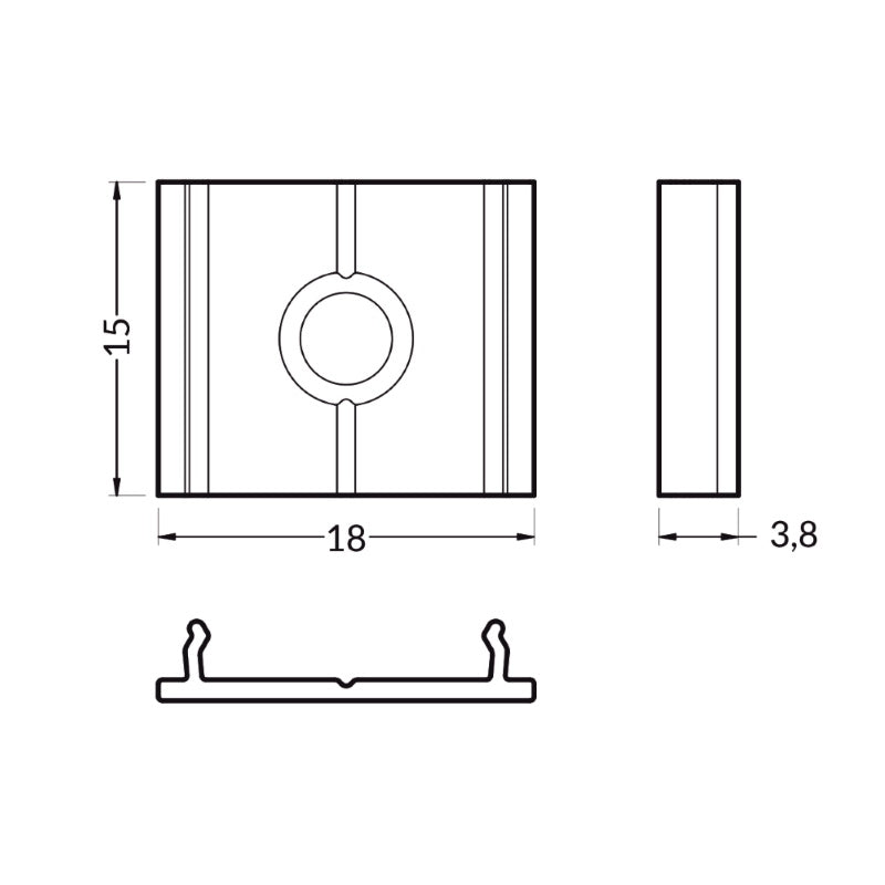 Halterungen X / Wand / Deckenhalter für unsere Alu Profile "-10", 2 Stück