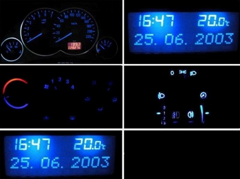 LED Komplettset Opel Corsa/Combo C Meriva Tigra Twintop (blau, rot, grün, weiß)