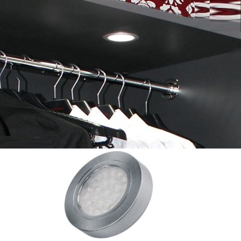 LED EINBAU Möbel /Unterbauleuchte OVAL Silber gebürstet warm weiß (3000k) 12V/2W