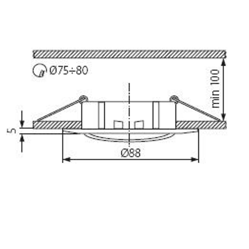 Einbaurahmen MR16/GU10 rund / schwenkbar Kanlux "LUTO" 75 80mm DA chrom