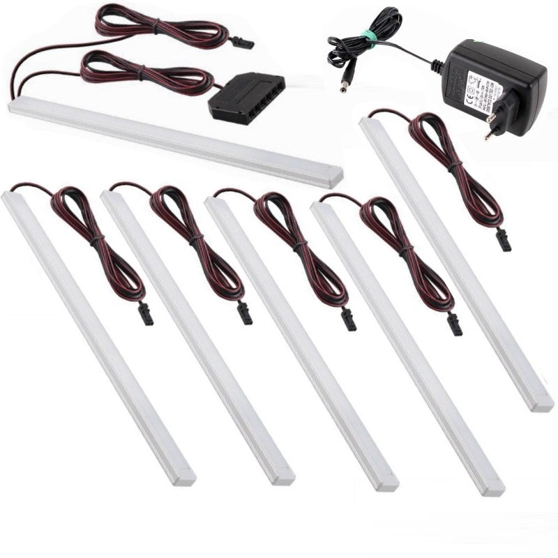 LED Aufbau/Unterbau Lichtleiste + Touch, Set mit 1-6 Leuchten, LED Trafo