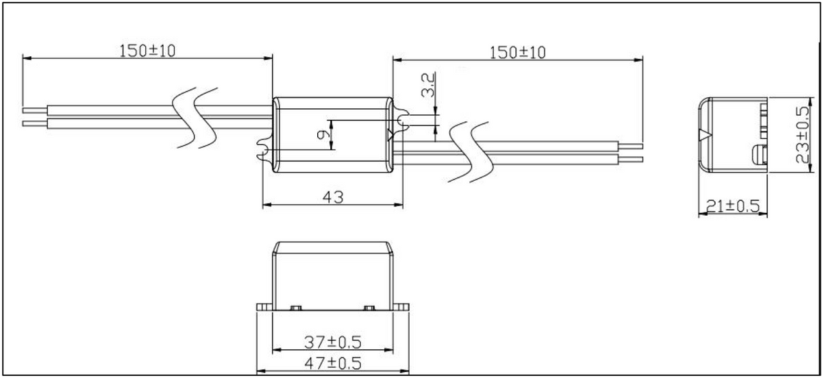 LED Netzteil | Trafo 700mA Konstantstrom 2,5~4,5VDC 3W (MPL-03-700) Mini