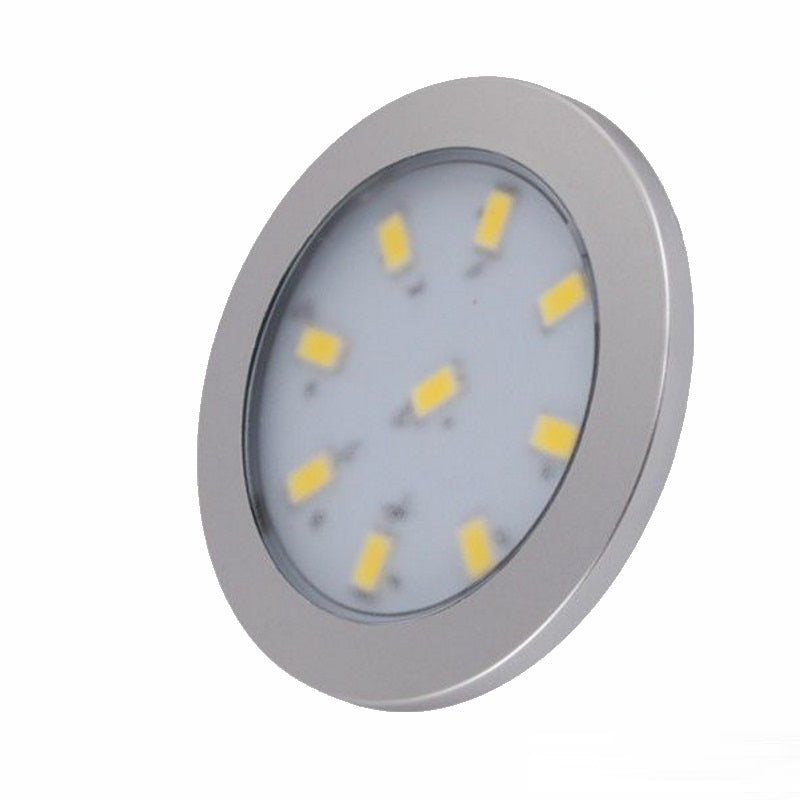 LED AUFBAU Möbel /Unterbauleuchte ORBIT XL silber kalt weiß (6000k) 12V/3W