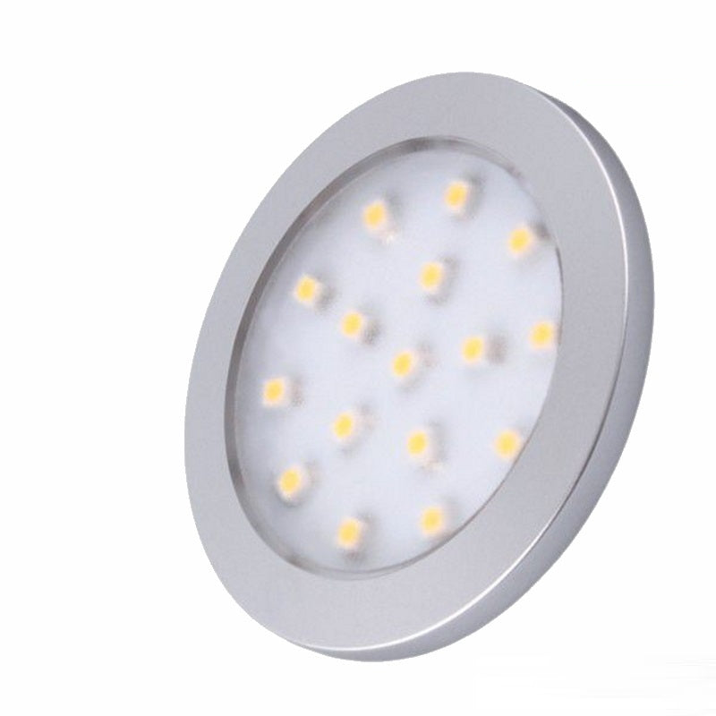LED AUFBAU Möbel /Unterbauleuchte ORBIT silber kalt weiß (6000k) 12V/1,5W