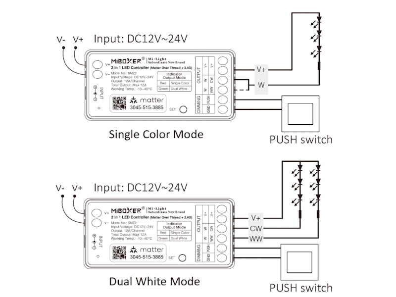 2in1 LED-Controller Matter Over Thread+2.4GHz 12A Miboxer