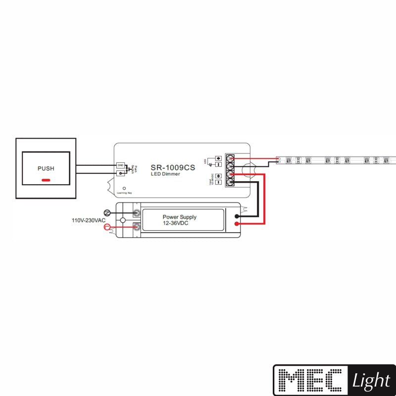 ZigBee Controller / Dimmer / Taster 12-36V/DC 1x 8A LEDs (SR-ZG9101CS) (96-288W)