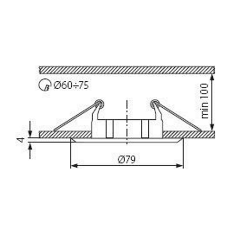 Einbaurahmen MR16/GU10 rund / starr Kanlux "LUTO" 75mm DA Aluminium chrom