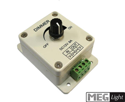 LED Dimmer / SMD Dimmer stufenlos dimmen Drehknopf 12 24V/DC max. 8A / 96W