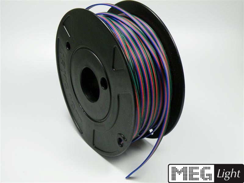 1-100m LED RGB Kabel 4 adrig RGB Anschlusskabel Leitung Litze für farbige LEDs