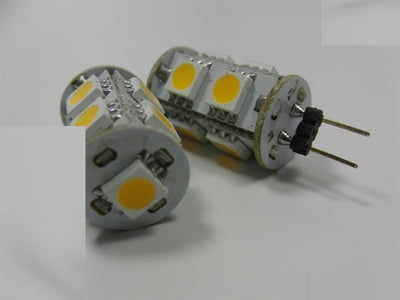 G4 LED Stiftsockel Zylinder 9x3Chip SMDs 10-15V 110Lm 1,3W warm weiß