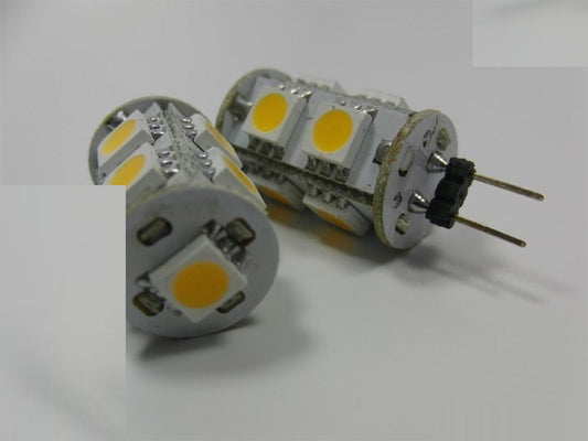 G4 LED Stiftsockel Zylinder 9x3Chip SMDs 10-15V 110Lm 1,3W warm weiß