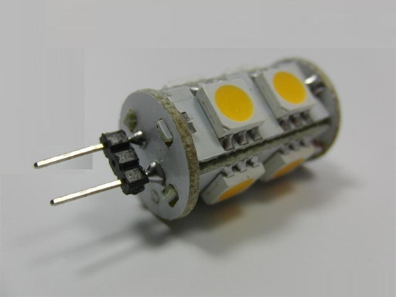 G4 LED Stiftsockel Zylinder 9x3Chip SMDs 10-15V 110Lm 1,3W warm weiß