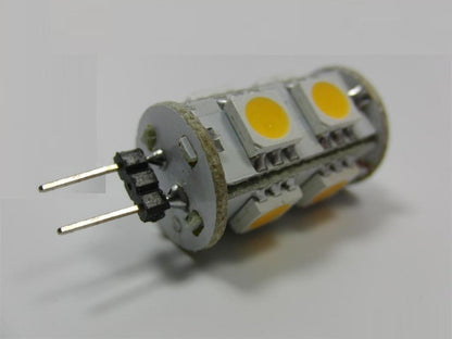 G4 LED Stiftsockel Zylinder 9x3Chip SMDs 10-15V 110Lm 1,3W warm weiß