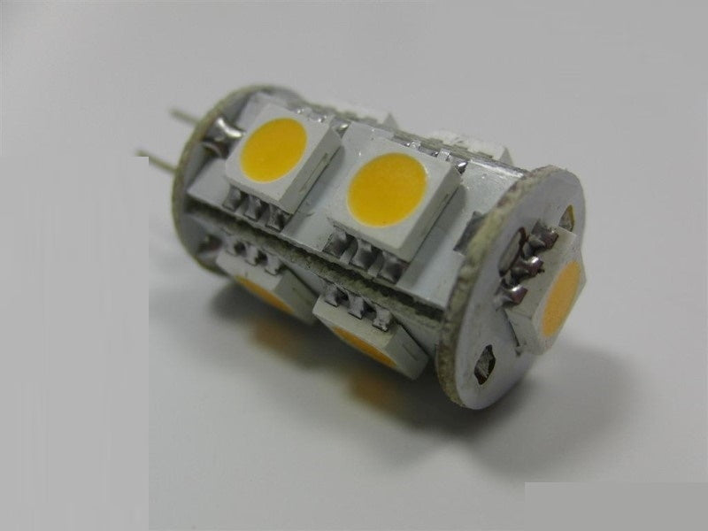 G4 LED Stiftsockel Zylinder 9x3Chip SMDs 10-15V 110Lm 1,3W warm weiß