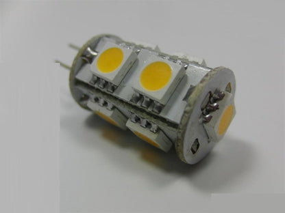 G4 LED Stiftsockel Zylinder 9x3Chip SMDs 10-15V 110Lm 1,3W warm weiß