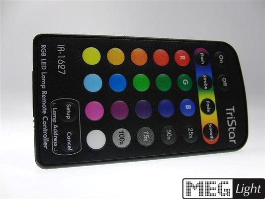 Funk Fernbedienung für unsere RGB LED Leuchtmittel mit Artikel Nr 10114 & 10116