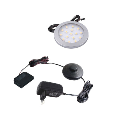 1-6 LED Aufbau Möbel Unterbauleuchte "ORBIT" silber + Netzteil mit Druckschalter
