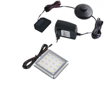 LED Aufbau Möbelleuchte SQUARE Set mit 1-6 Leuchten, Druckschalter-Trafo