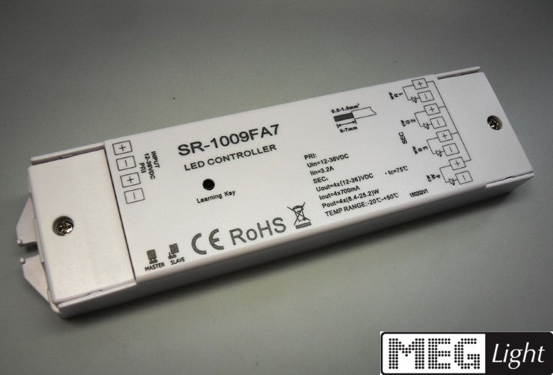 4 Kanal RGB(W) LED Empfänger (SR-1009FA7) für Funk Sender Konstantstrom 4x 700mA