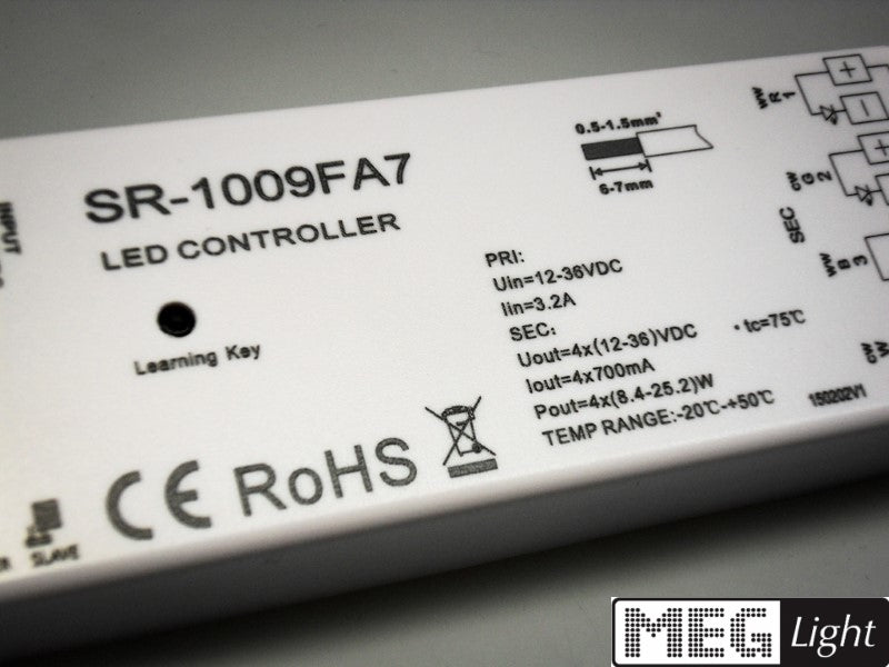 4 Kanal RGB(W) LED Empfänger (SR-1009FA7) für Funk Sender Konstantstrom 4x 700mA