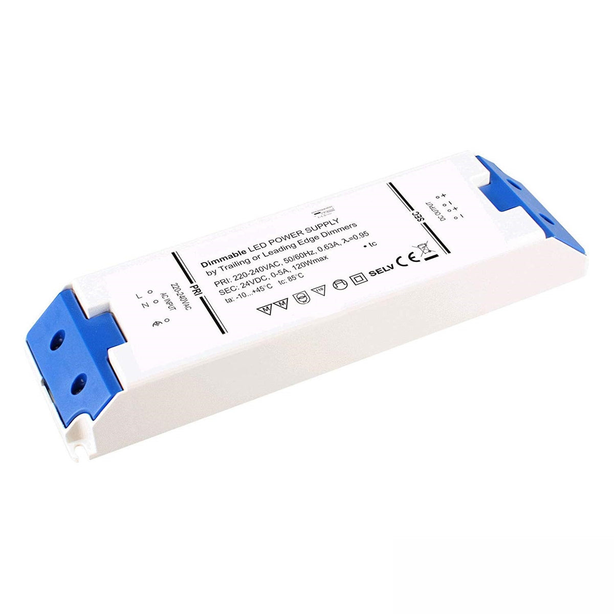 LED Trafo dimmbar Triac Phasenanschnitt oder Phasenabschnitt 24V, 120W, 5A. MM