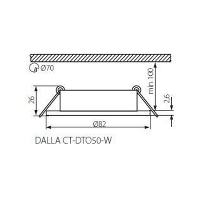 Einbaurahmen MR16/GU10 rund/schwenkbar 70mm DA, DALLA CT-DTO50-W, weiß