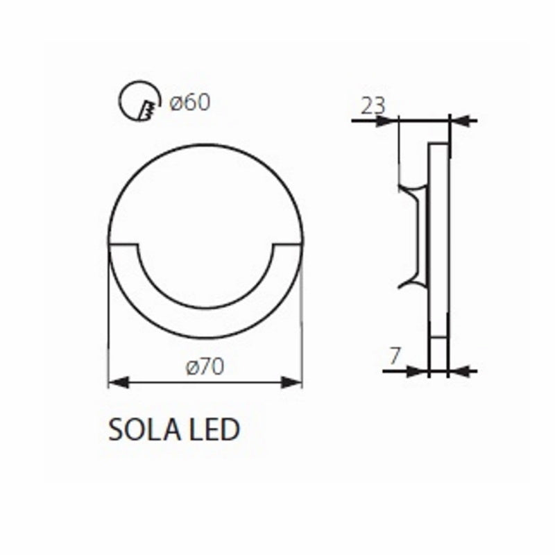 Led Design Treppenleuchte 230V/AC Kanlux SOLA 0,8W warm weiß 3000K Wandleuchte