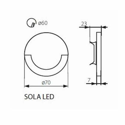 Led Design Treppenleuchte 230V/AC Kanlux SOLA 0,8W warm weiß 3000K Wandleuchte