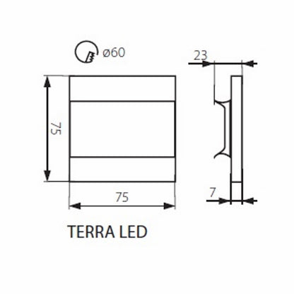 Led Design Treppenleuchte 230V/AC Kanlux TERRA 0,8W warm weiß 3000K Wandlampe
