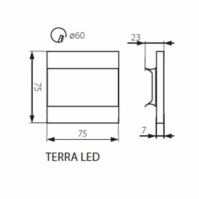 Led Design Treppenleuchte 230V/AC Kanlux TERRA 0,8W kalt weiß 6500K Wandlampe