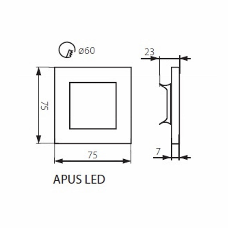 Led Design Treppenleuchte 230V/AC Kanlux APUS 0,8W warm weiß 3000K Wandlampe