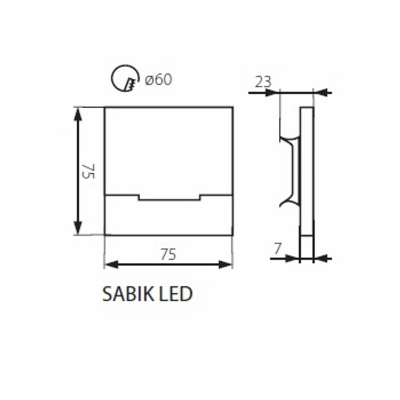 Design Wandlampe / Treppenleuchte 230V/AC Kanlux SABIK LED 0,8W kalt weiß