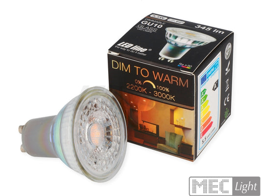 GU10 LED Strahler DIM TO WARM 5,5W 280Lm dimmen Lichtfarbe (2200-3000K)
