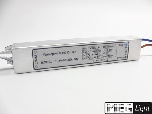 LED Trafo mit 320~350mA Konstantstrom 25~50V 17,5W wassdericht Netzteil IP67