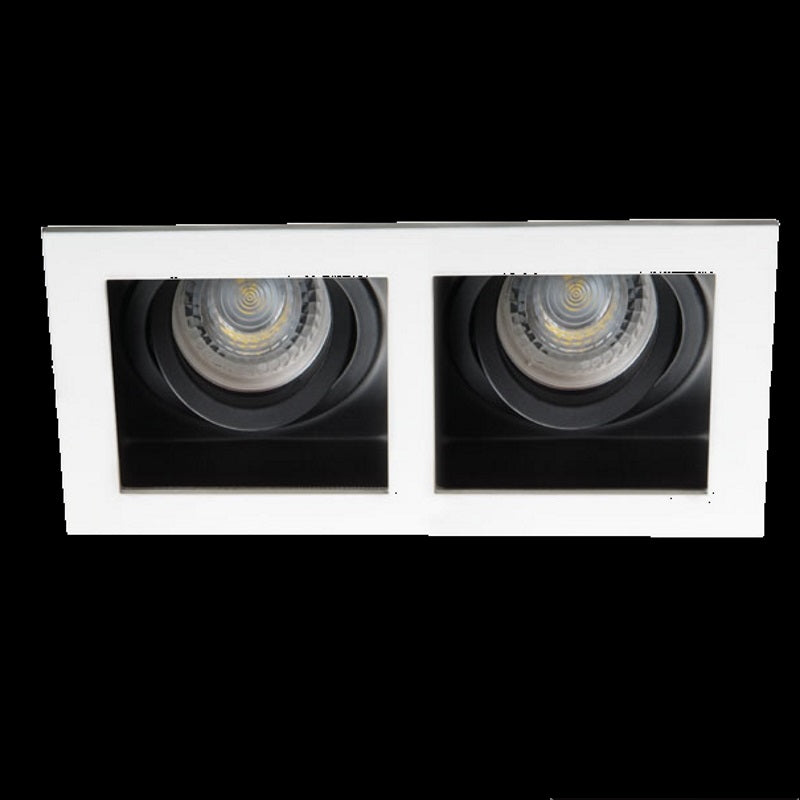 2er Decken-Einbaurahmen MR16/GU10 eckig / schwenkbar Kanlux "2xARET W" weiß
