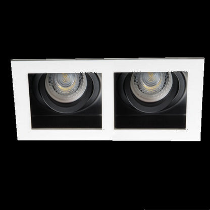 2er Decken-Einbaurahmen MR16/GU10 eckig / schwenkbar Kanlux "2xARET W" weiß