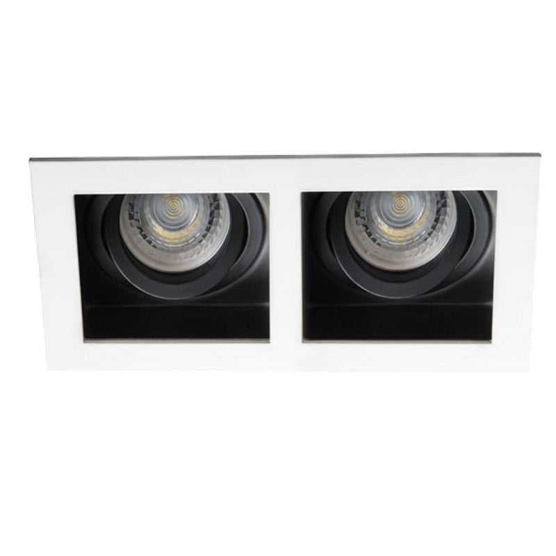 2er Decken-Einbaurahmen MR16/GU10 eckig / schwenkbar Kanlux "2xARET W" weiß