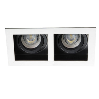 2er Decken-Einbaurahmen MR16/GU10 eckig / schwenkbar Kanlux "2xARET W" weiß