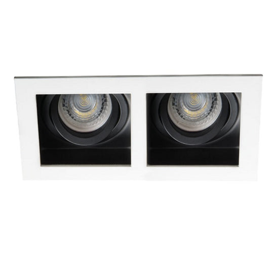 2er Decken-Einbaurahmen MR16/GU10 eckig / schwenkbar Kanlux "2xARET W" weiß