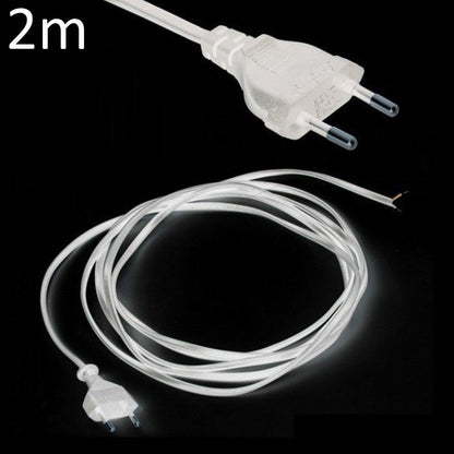 2m Kabel / Leitung mit Strom Stecker für Euro Steckdosen weiß